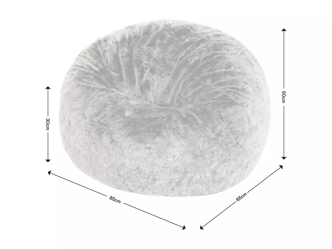 Pouf classique imitation fourrure beige vison
