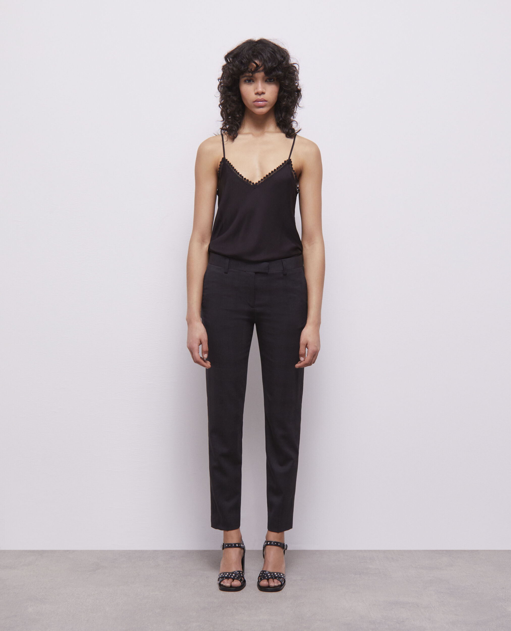 Pantalon de costume en laine noir
