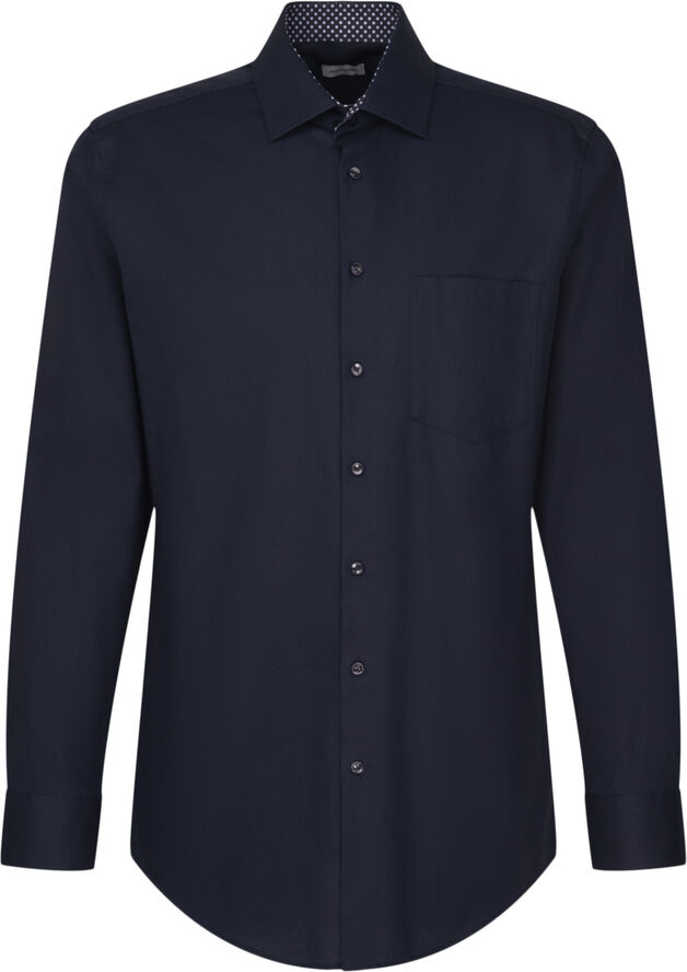 Seidensticker Business Shirt Regular Long sleeve Kent-Collar Uni Blue