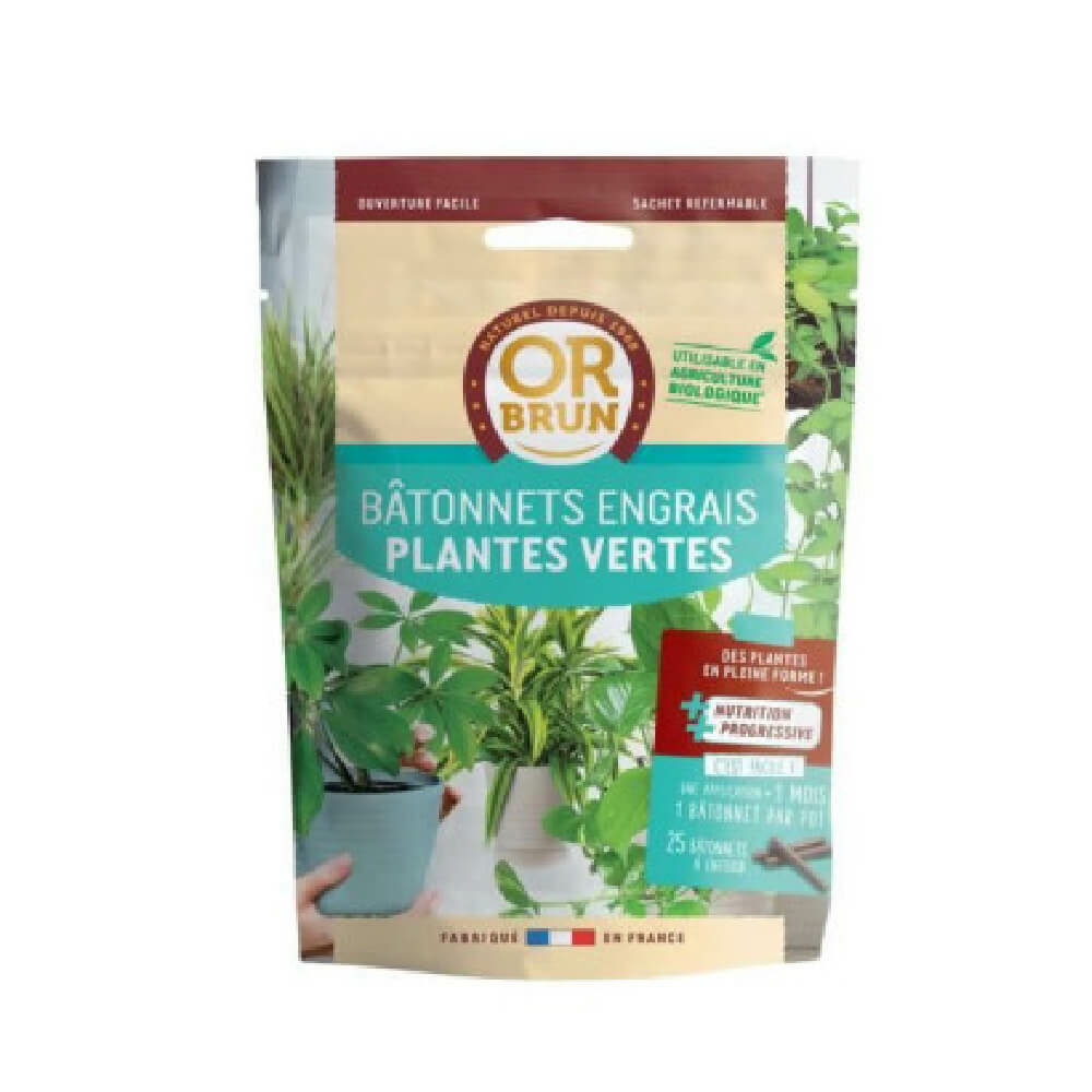 Engrais en 25 bâtonnets plantes vertes