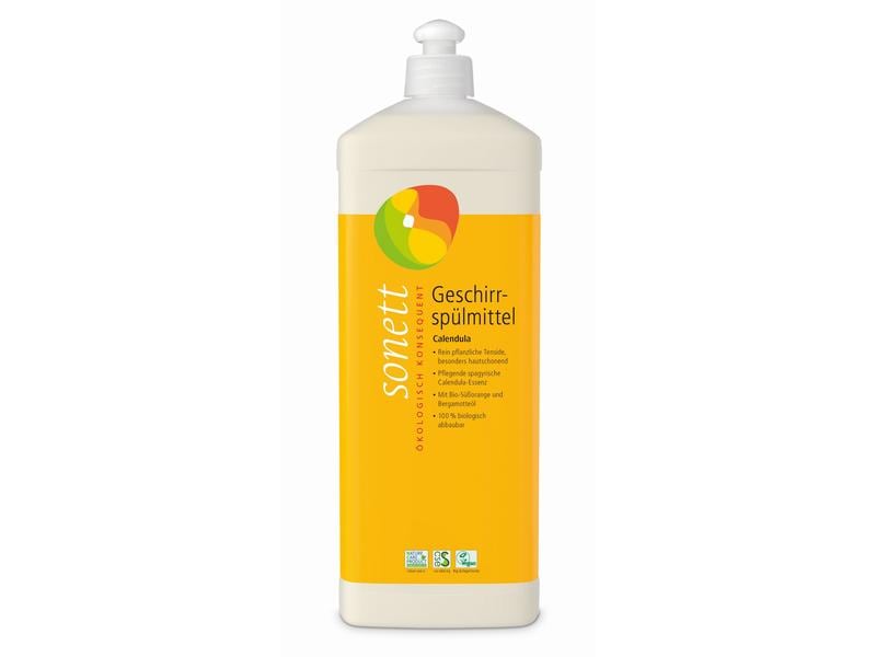 Sonett Geschirrspülmittel Calendula 1 l Wasserhärteunempfindliches, ergiebiges Mittel für das Geschirrspülen von Hand