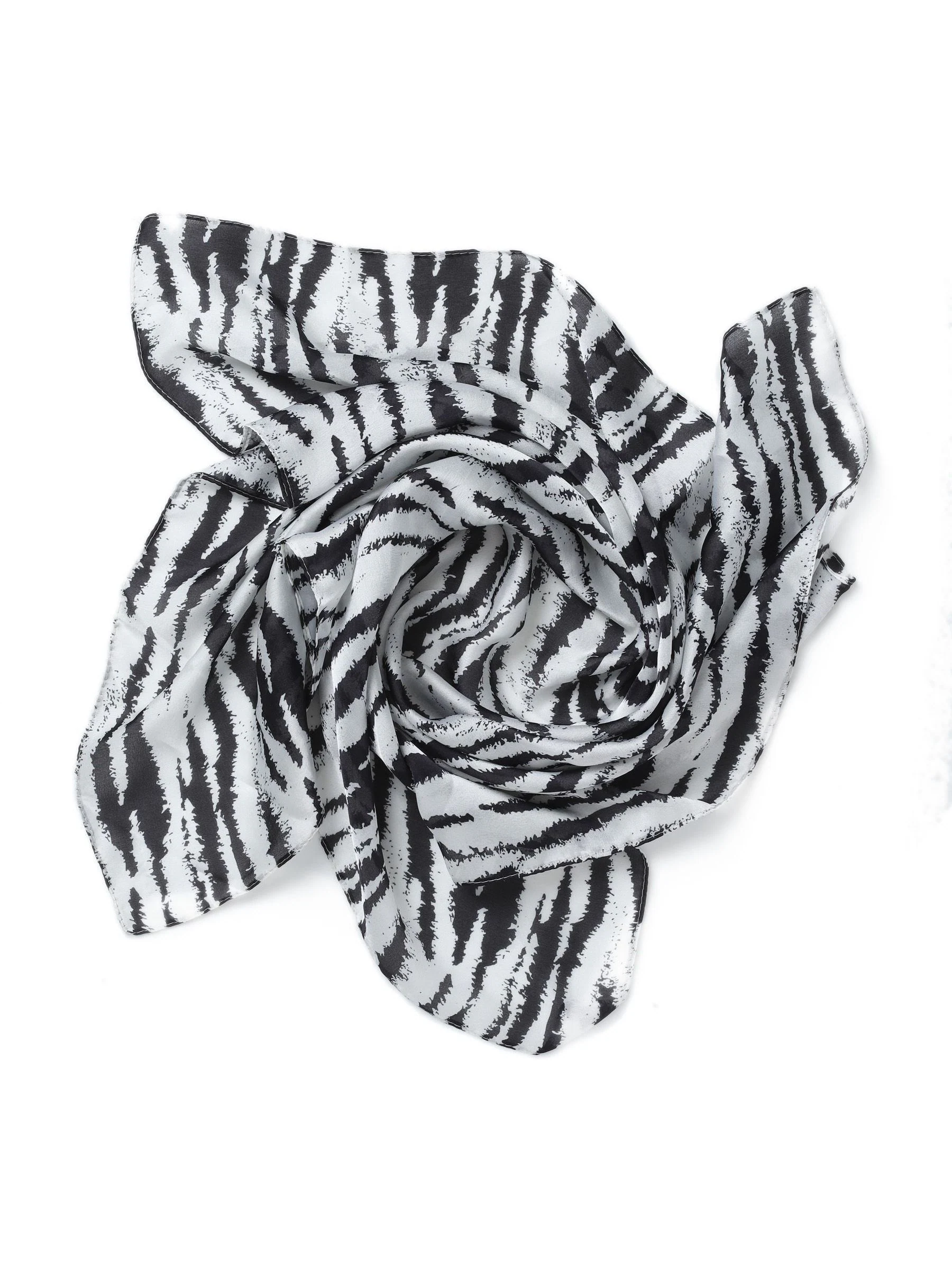 Aela Zebra Print Black Scarf
