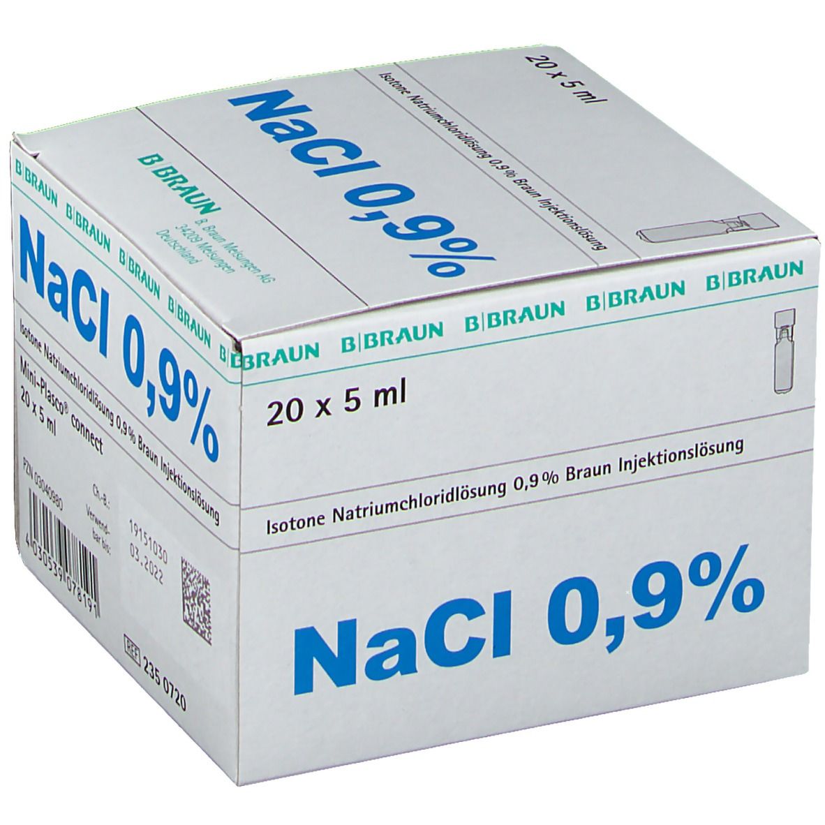 Isotone Kochsalz-Lösung 0,9% B. Braun Mini-Plasco® connect