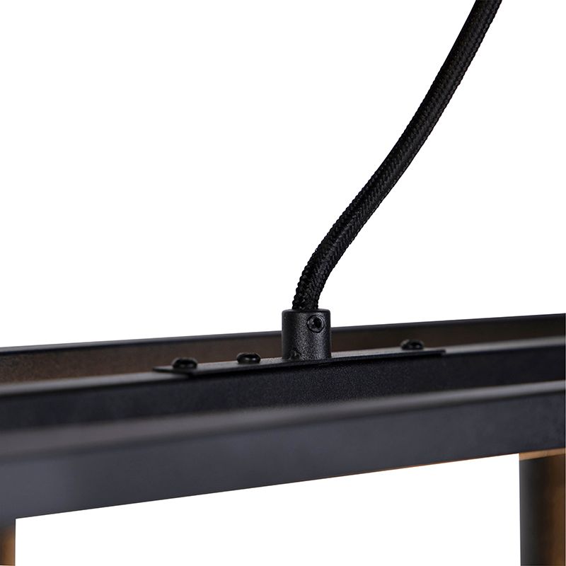 Industriële hanglamp zwart 4-lichts - Cage 4