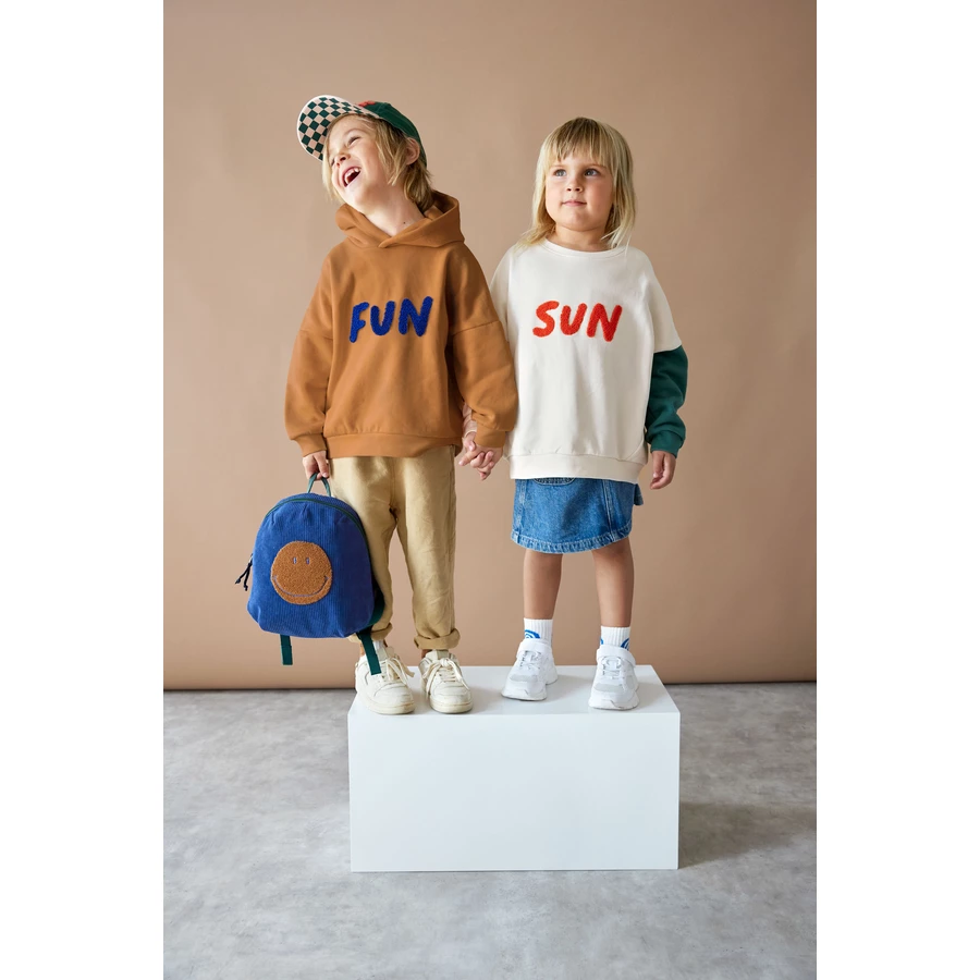 LÄSSIG Kindergartenrucksack Cord Little Gang - Smile, Blau