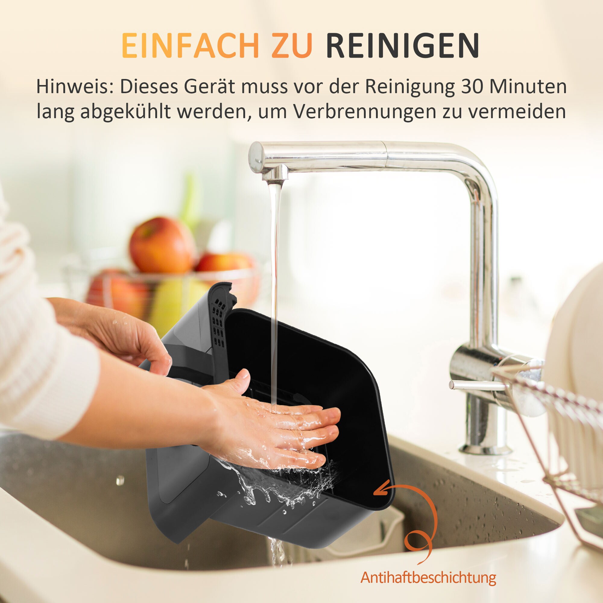 HOMCOM Luftfritteuse mit Platte schwarz 31L x 37,5B x 32H cm