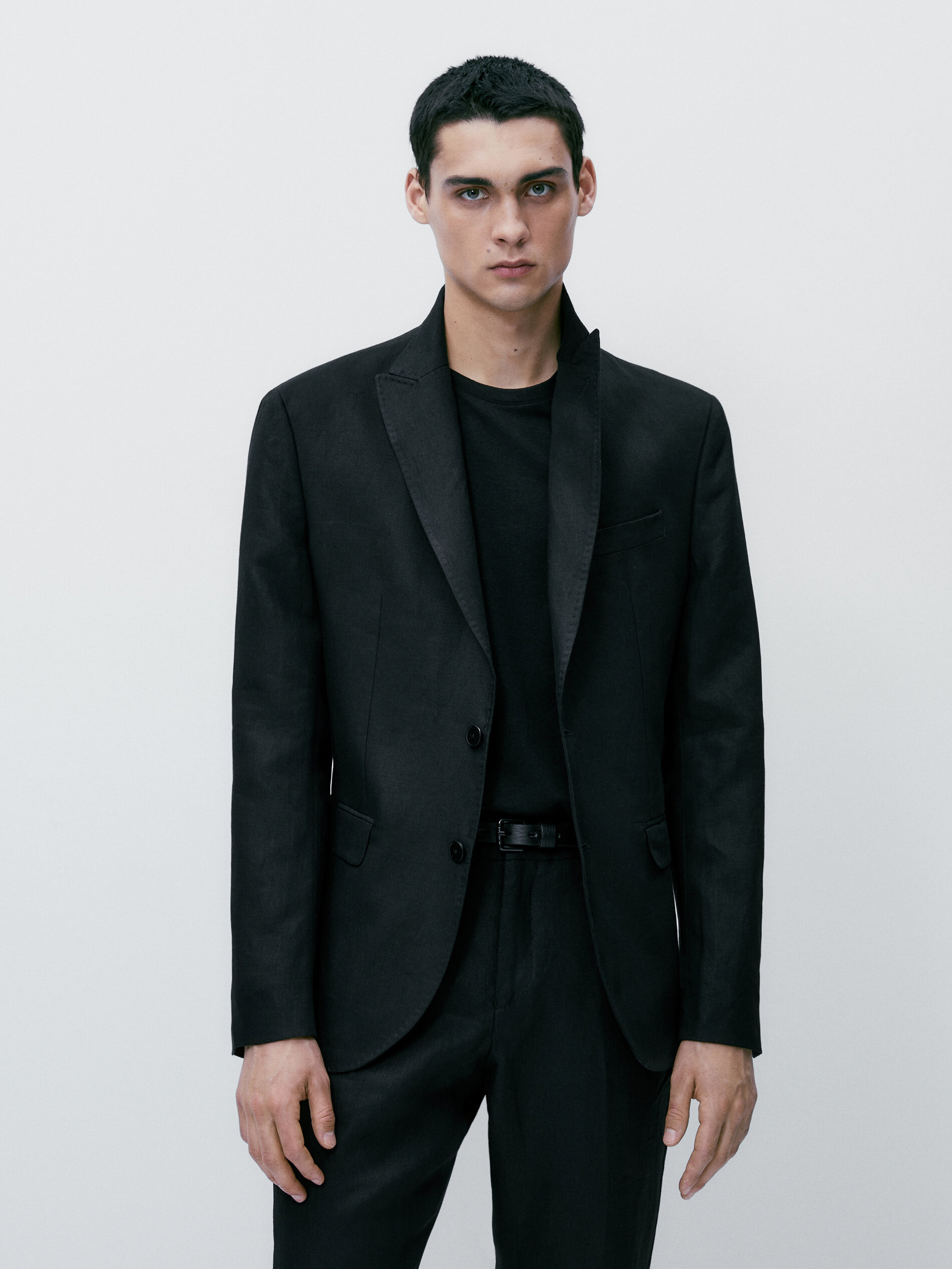 Blazer de linho preto - PRETO