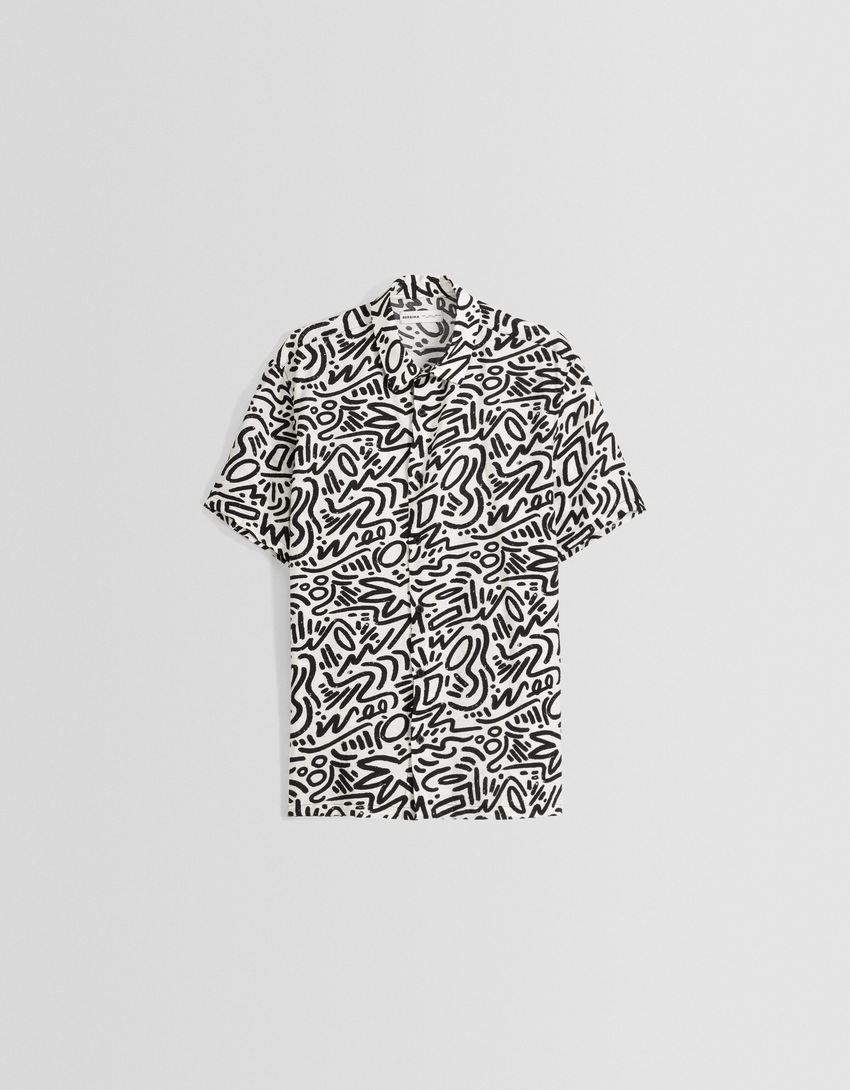 Camisa de manga curta estampada