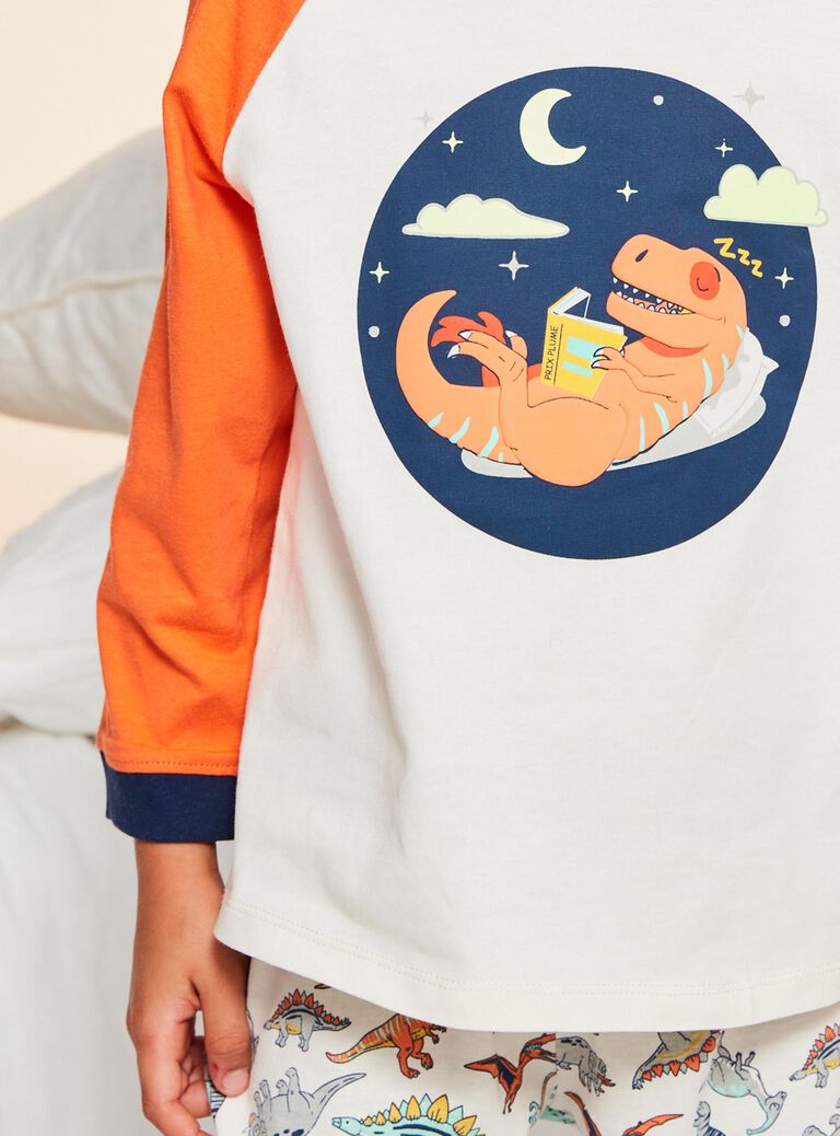 Ensemble pyjama écru avec dinosaures