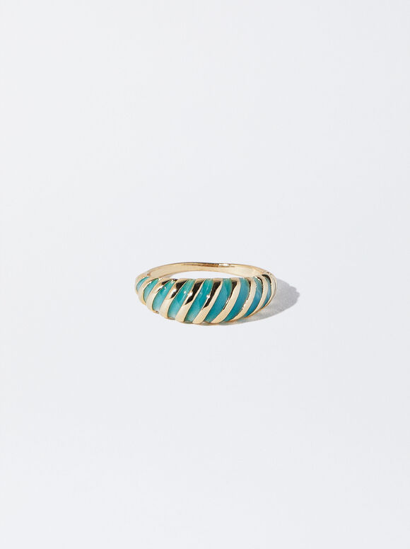Anel com esmalte - Azul