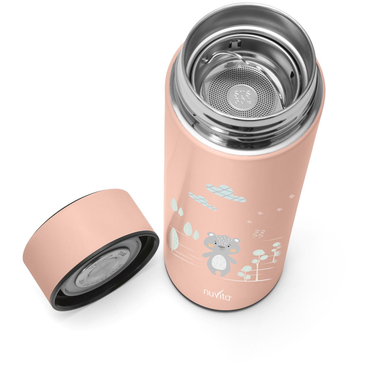 nuvitanuvita   Thermosflasche mit Temperaturanzeige english rose