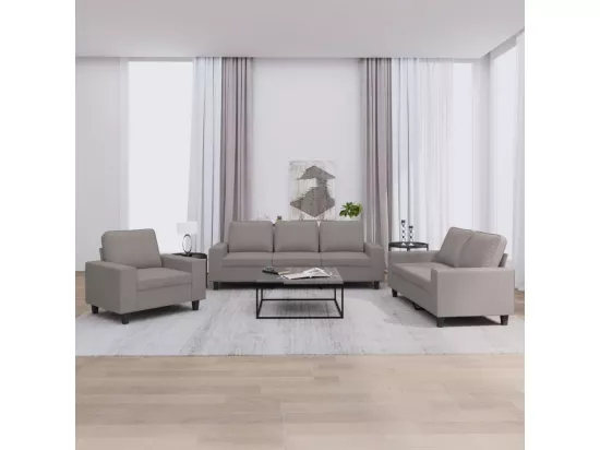 Ensemble de canapés 3 pièces taupe tissu