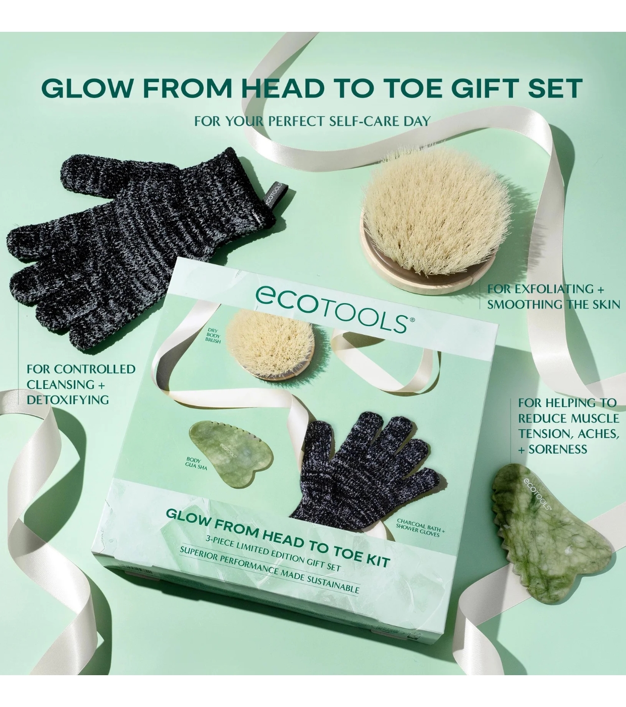 Ecotools - *Holidays* - Conjunto de cuidados para os pés Glow From Head To Toe Kit