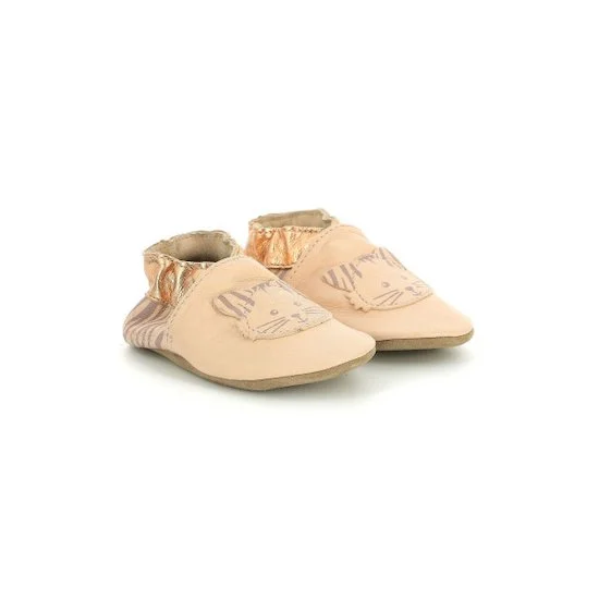 Chaussons Zebra Meow   Gris Rose        de               Robeez