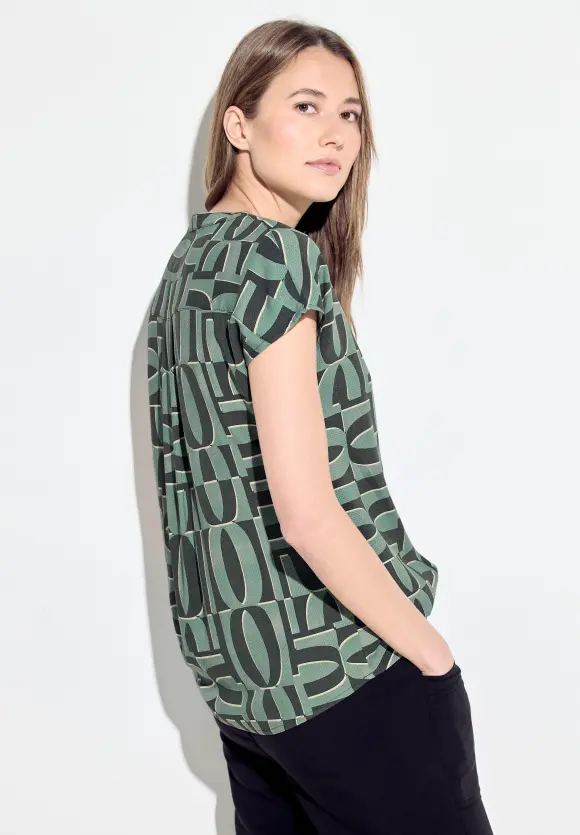 Tunikabluse mit Print - raw salvia green