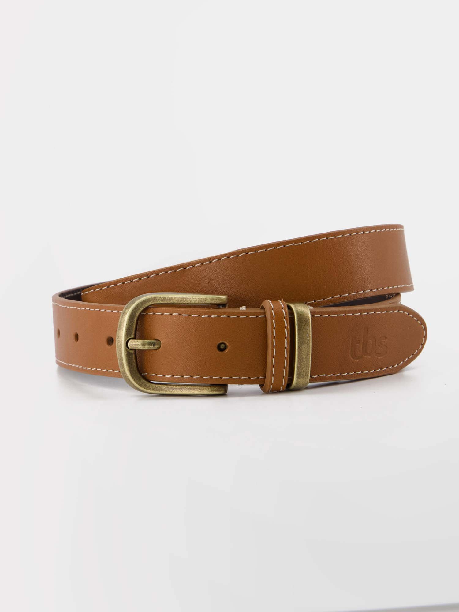 Ceinture Femme En Cuir Bouche Métal Marron