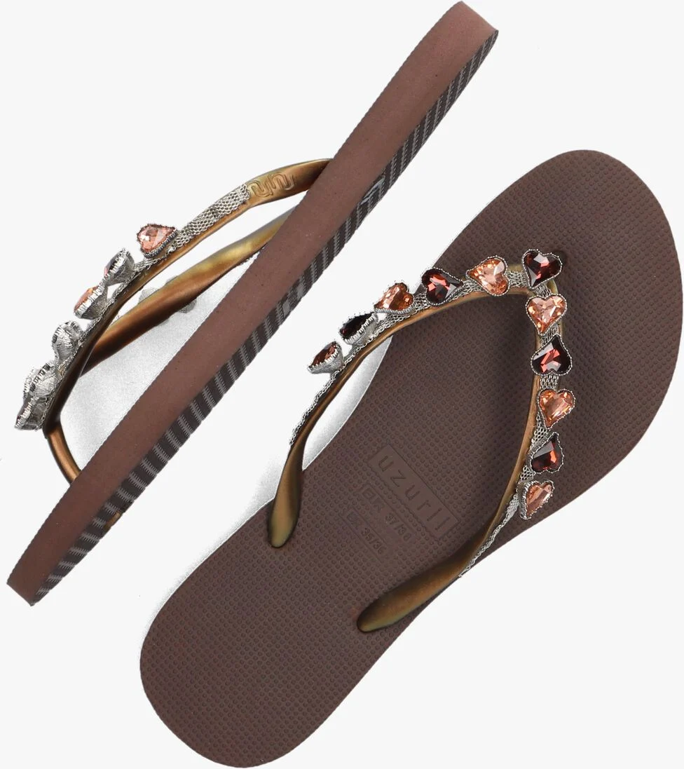 UZURII bruine uzurii teenslippers heart bronze