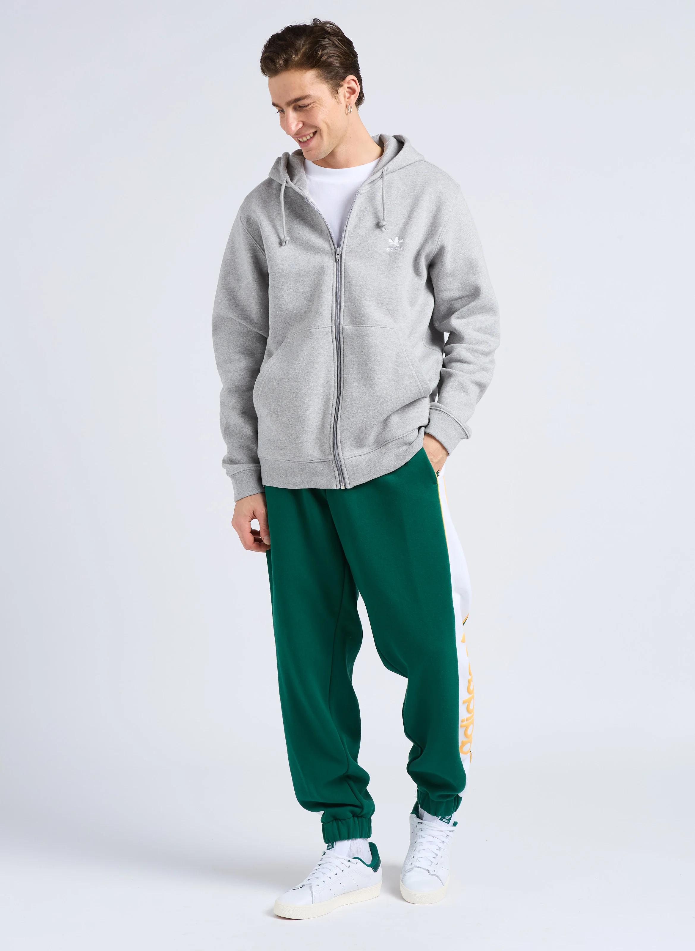 Sweat à capuche molletonné en coton mélangé | Gris