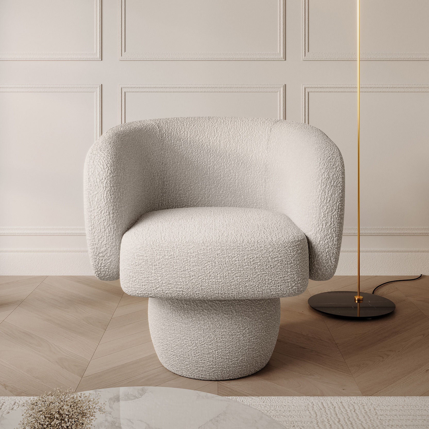 Norwich - Draaifauteuil - Teddystof beige