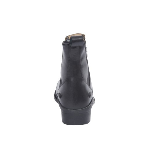 Botas de couro pretas com zíper duplo para adultos.