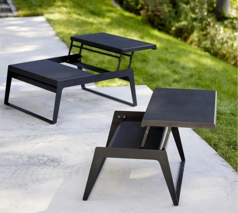 Cane-Line Chill-out salontafel dubbele hoogte enkelzijdig lava grey