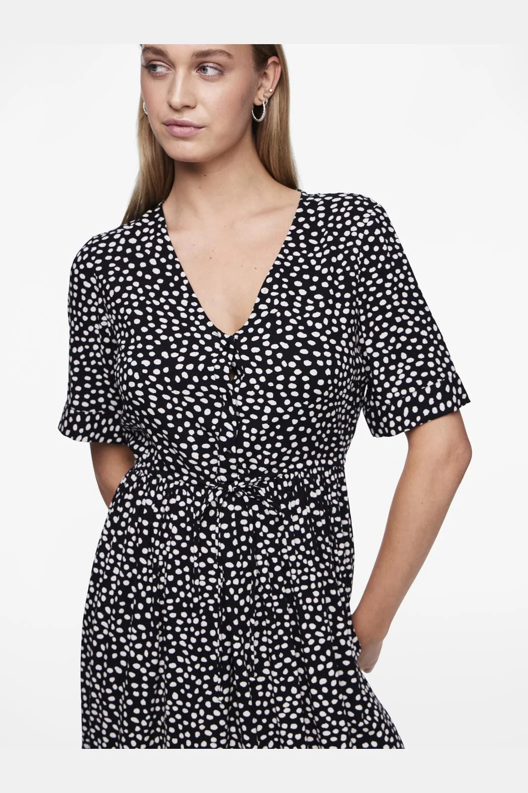 Pieces Pctala Ss String Tie Midi Dress