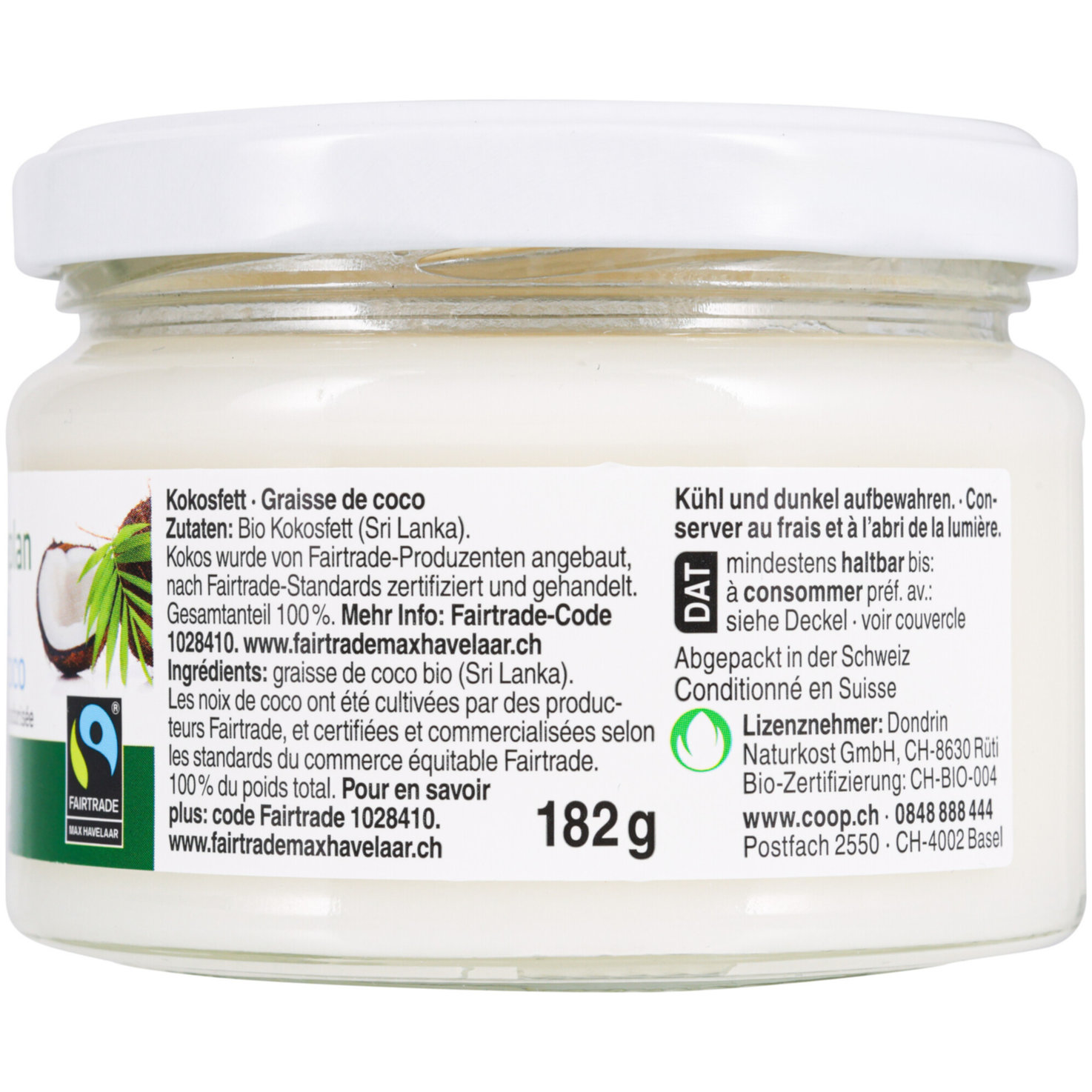 Naturaplan Bio Fairtrade Kokosfett geschmacksneutral -