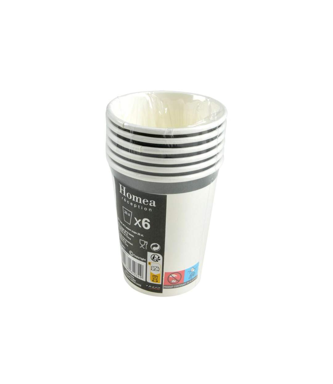 Paris Prix - Lot De 6 Gobelets En Carton pommes De Pin 25cl Blanc