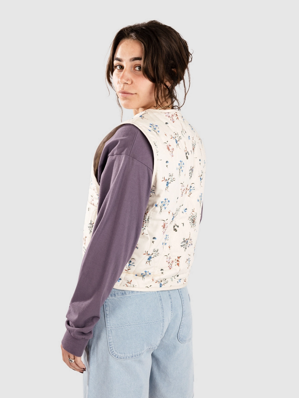 Brixton Field Floral Quilted Vest whitecap/hazlnt/dtsy flrl