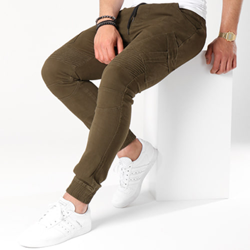 Pantalon Cargo Slim Fit P6085 Vert Kaki