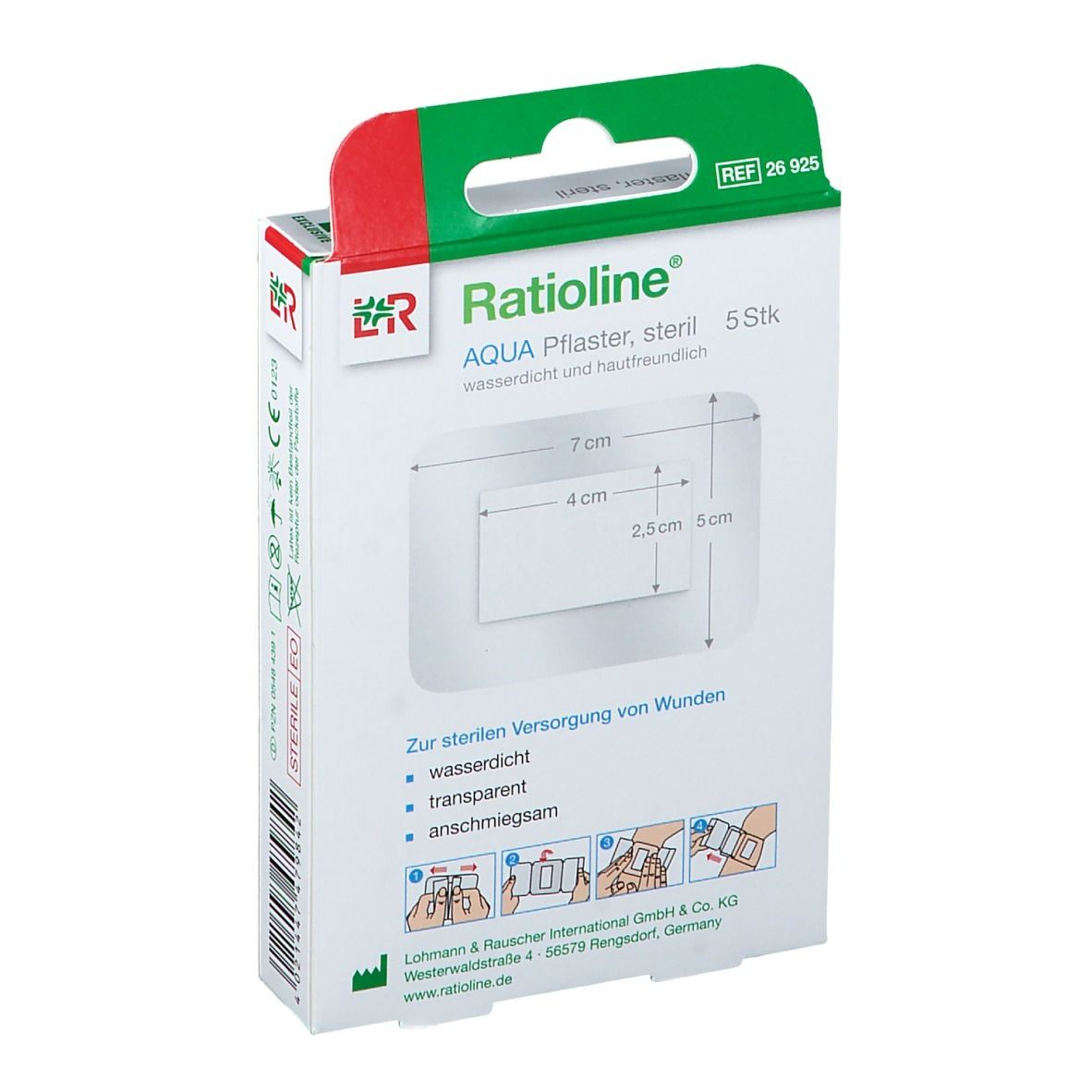Ratioline® aqua Duschpflaster Plus 5 x 7 cm