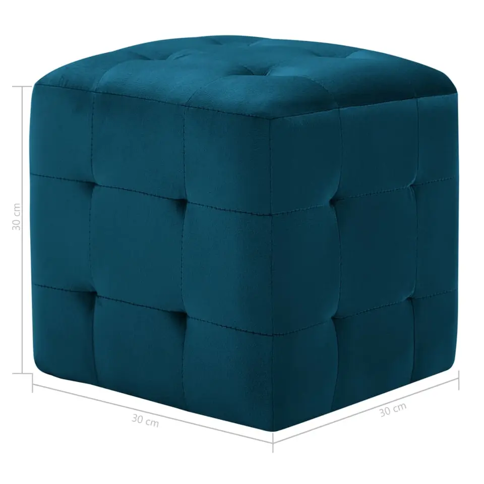 vidaXL - Poef - Blauw - Stof