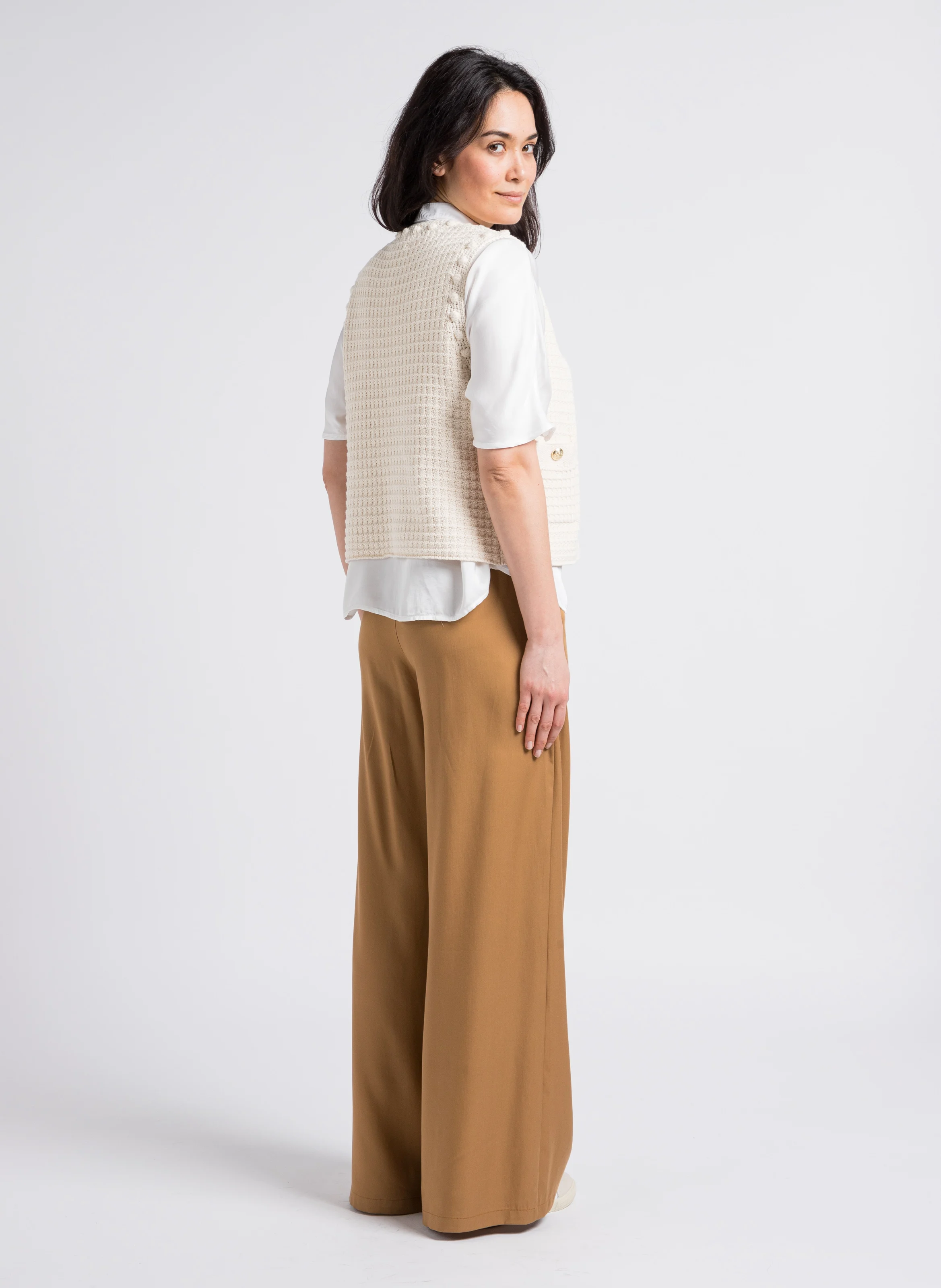 Top ample col V | Blanc