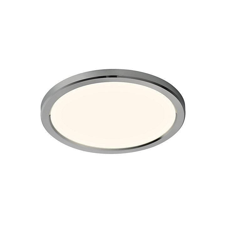 Plafonnier LED intégrée blanc neutre Thornaby GoodHome 1700lm 14.5W IP44 ⌀30cm plastique chrome