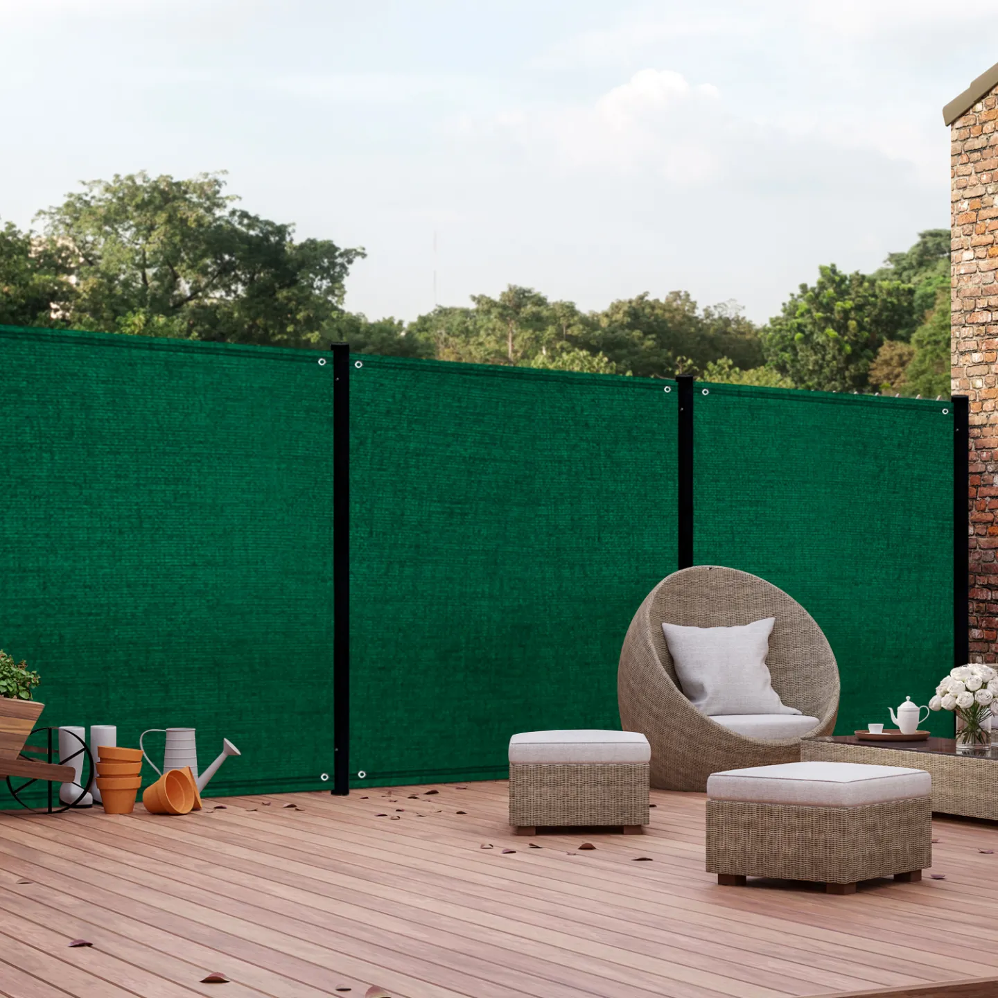 Brise vue occultant 1,8 x 10 M vert 400 gr/m² haut de gamme