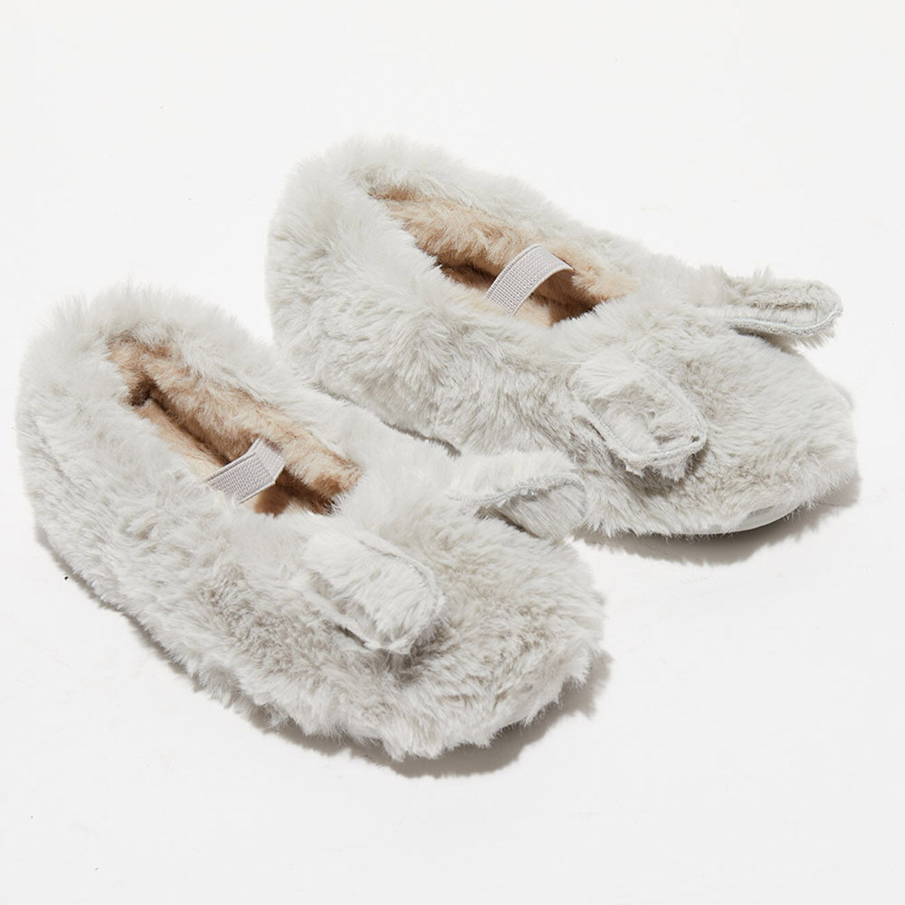 Victoria Chaussons Lapin en fausse fourrure gris
