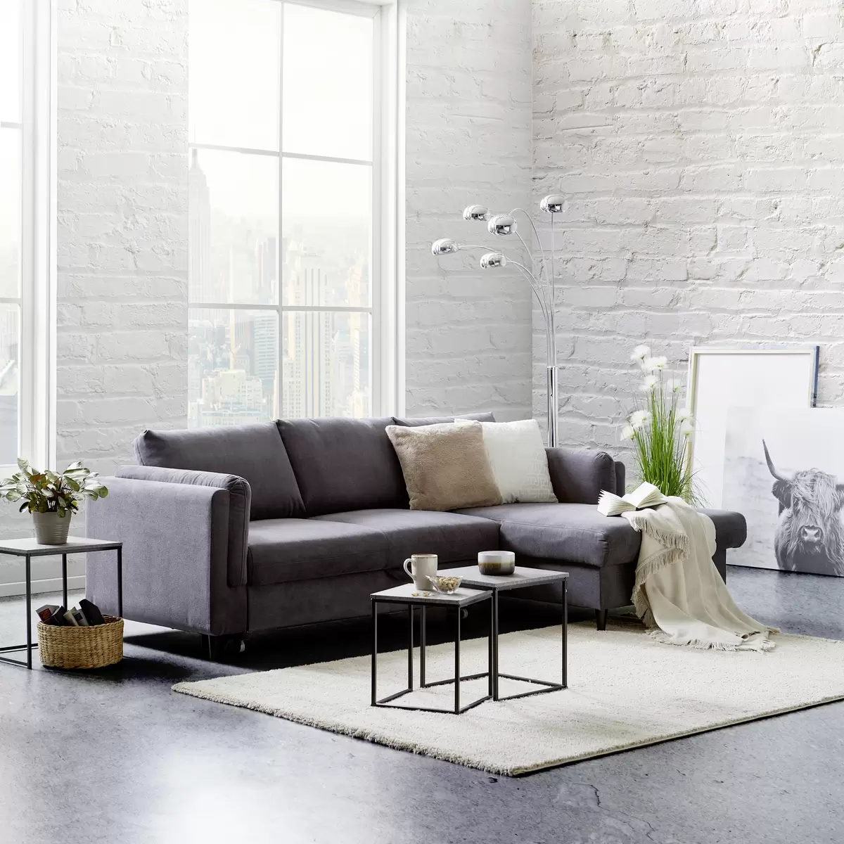 Ecksofa Rokem 198 x 130 Anthrazit