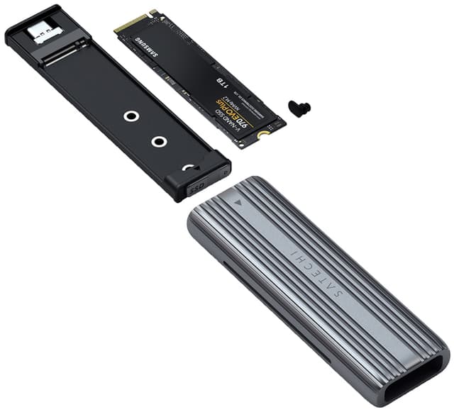 Satechi M.2 NVMe- og SATA SSD-kabinet (grå)