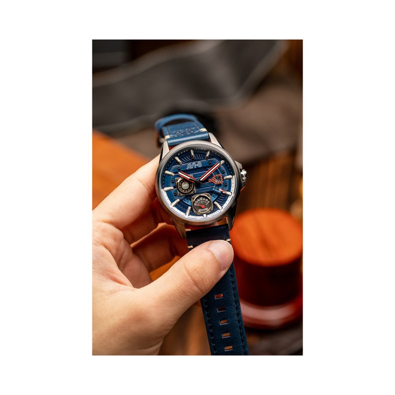 Montre Homme AVI-8 quartz - Bracelet cuir véritable de vachette - Multifonctions avec date - Hawker Harrier