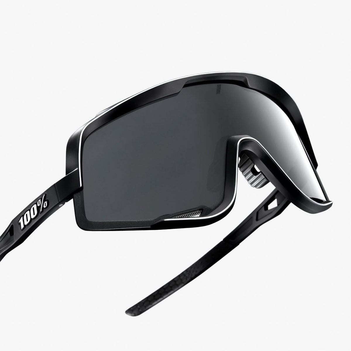 100% Glendale Sport Zonnebril Zwart met Smoke Lens