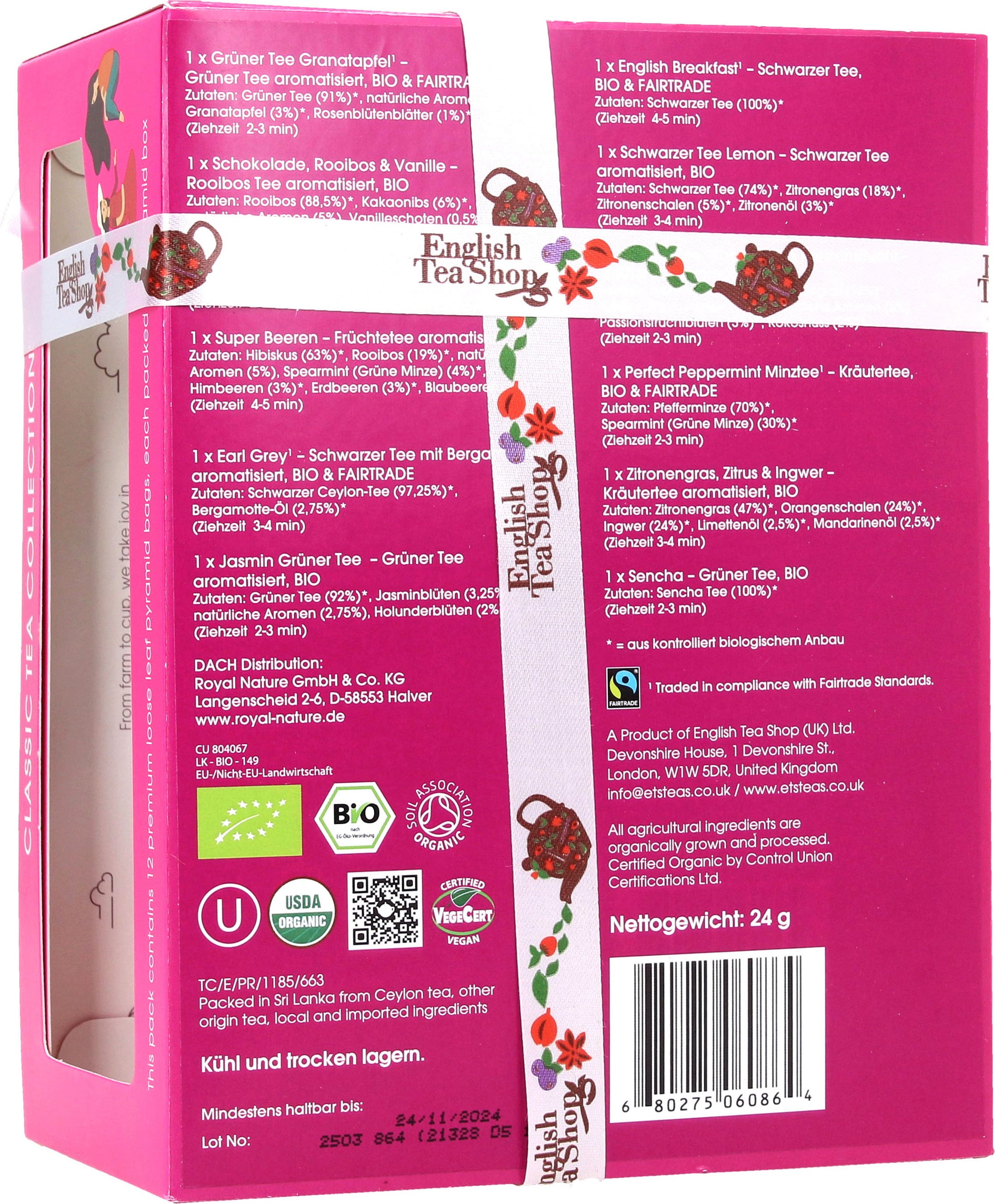English Tea Shop  Bio Klassische Tee Kollektion, 12 Teebeutel (je 24 g) (288 g)