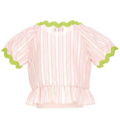 Moschino Top - Rosastribet/Neon Grøn
