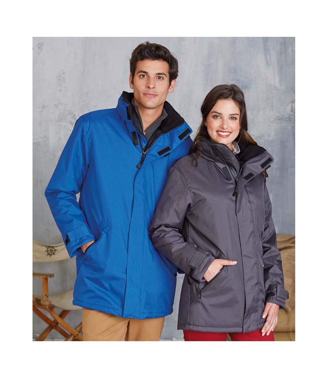 Kariban - Parka - Homme (Bleu roi clair/Noir) - UTRW731