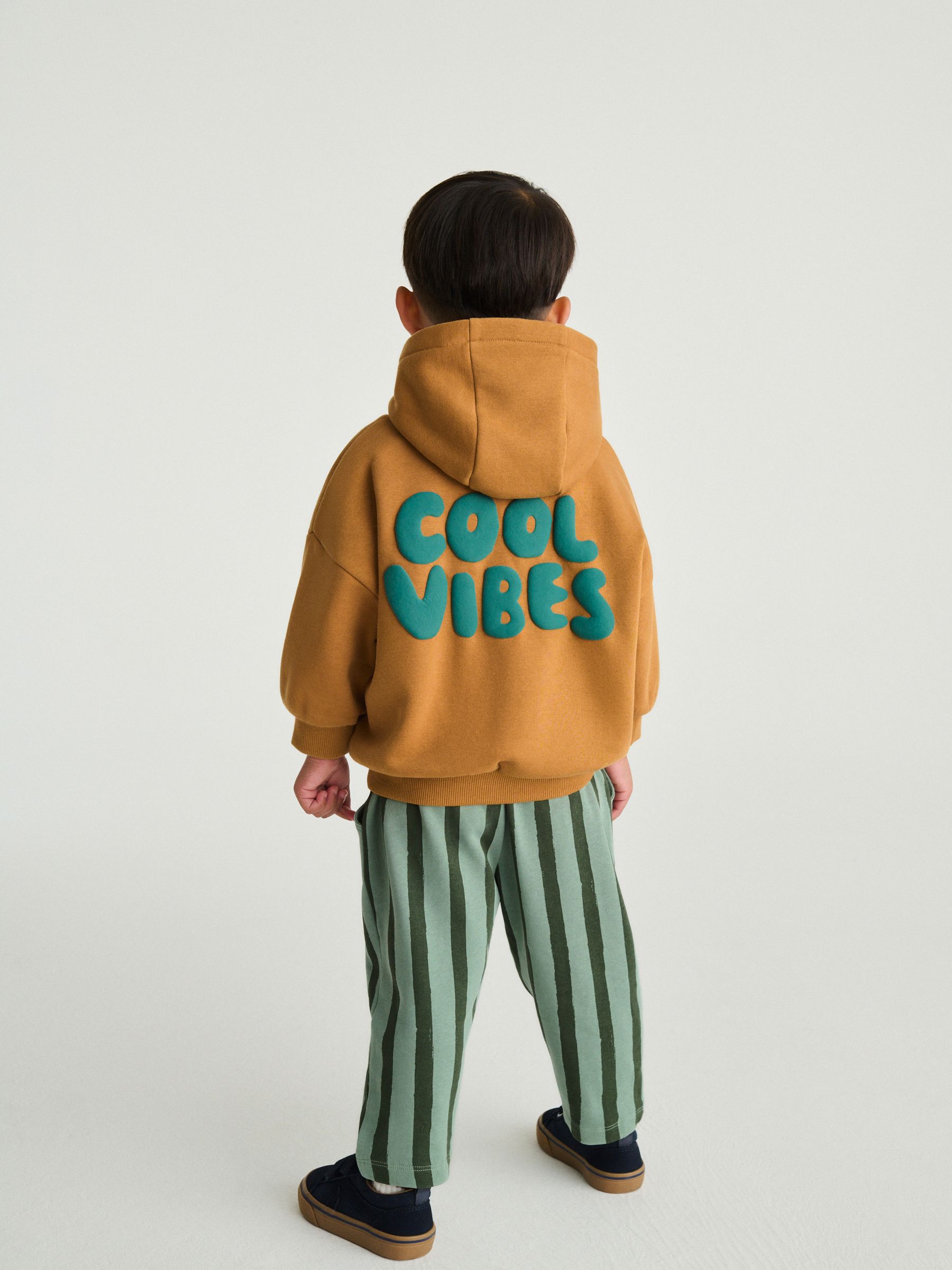 Roestbruin - Set van bedrukte hoodie en joggingbroek (3mnd-7jr)