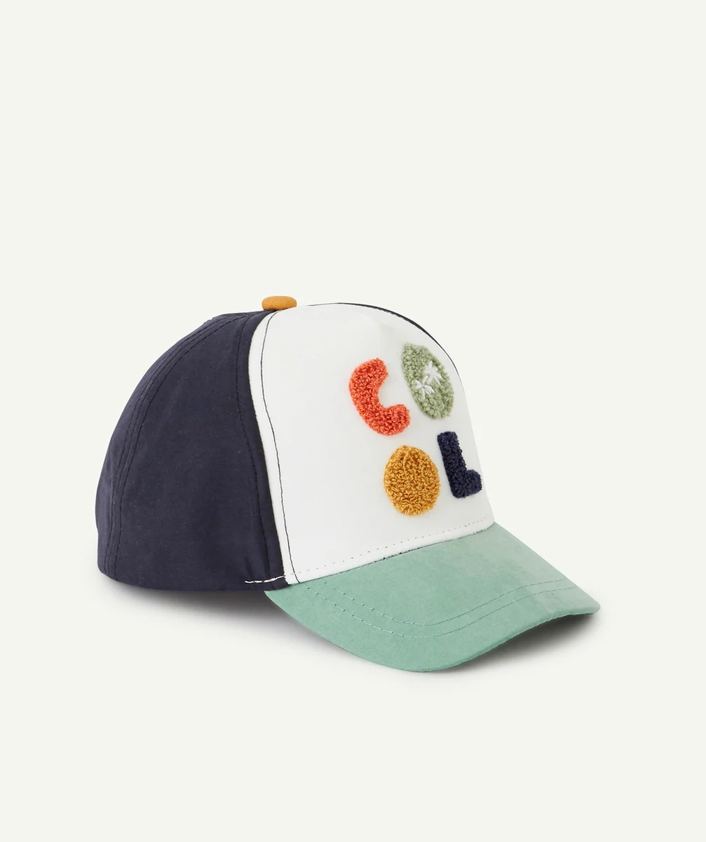 CASQUETTE BÉBÉ GARÇON EN COTON TRICOLORE AVEC BOUCLETTES