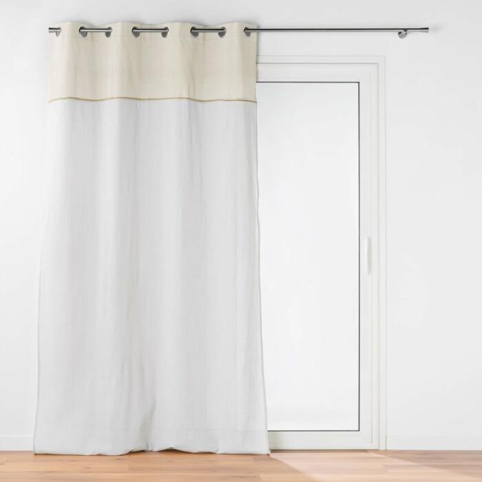 RIDEAU OEILLETS 140X240CM UNI ET JUTE JANARA NATUREL