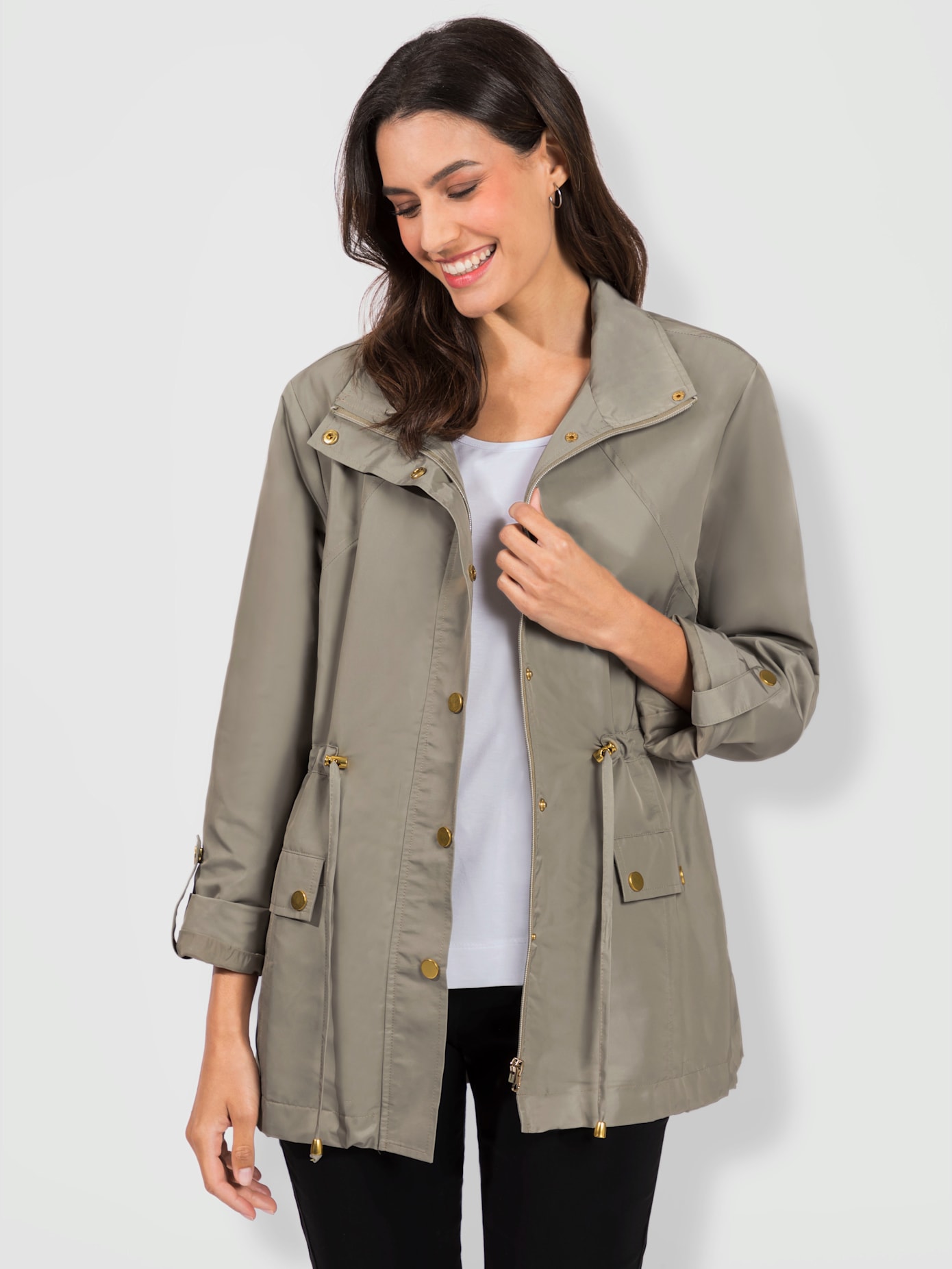 Veste coulisse à la taille et à l'ourlet