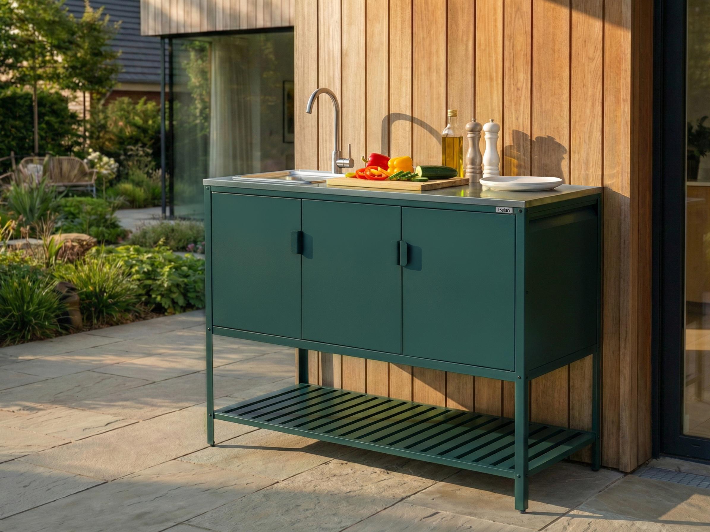 Tuin keukenkast met spoelbak MAENZA Metaal Groen