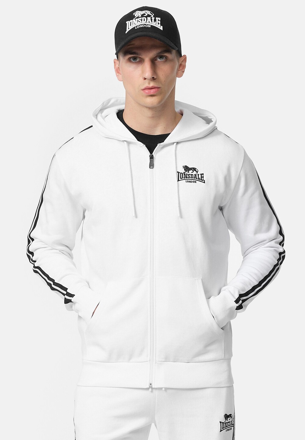 Lonsdale Herren Kapuzensweatjacke mit Reißverschluss normale Passform BALNAKEIL