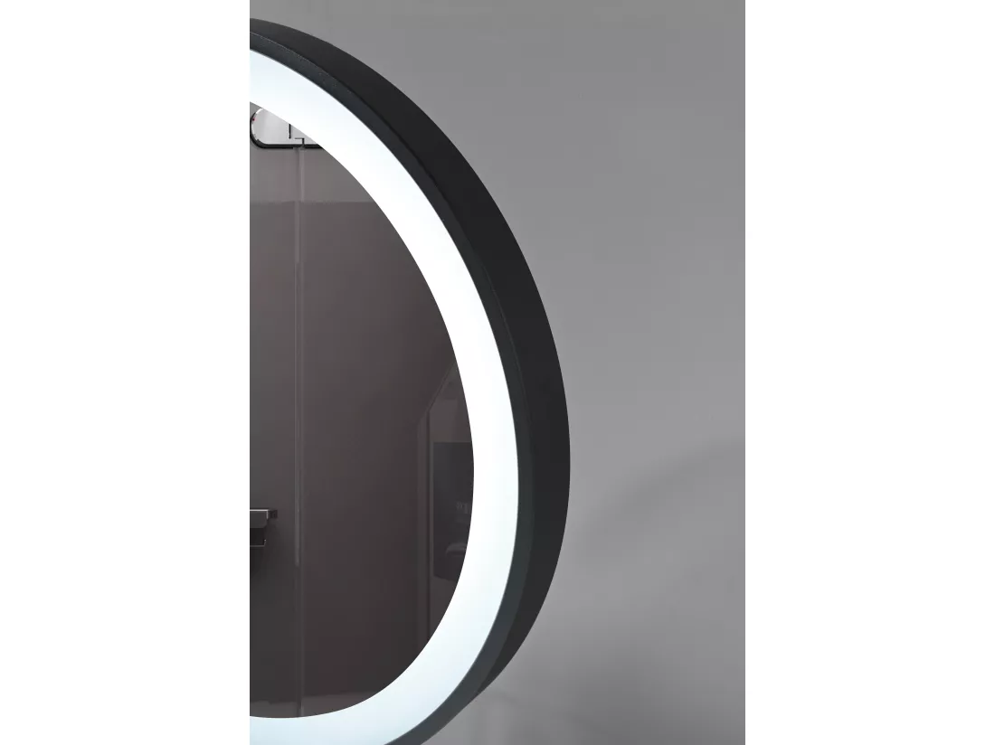 LuxuryBain- Miroir salle de bain, coiffeuse, chambre à LED 45cm à intensité variable avec cadre en aluminium Noir LB-1200